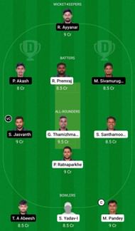 Dream11 Team for Warriors vs Eagles - Pondicherry T10 2022.